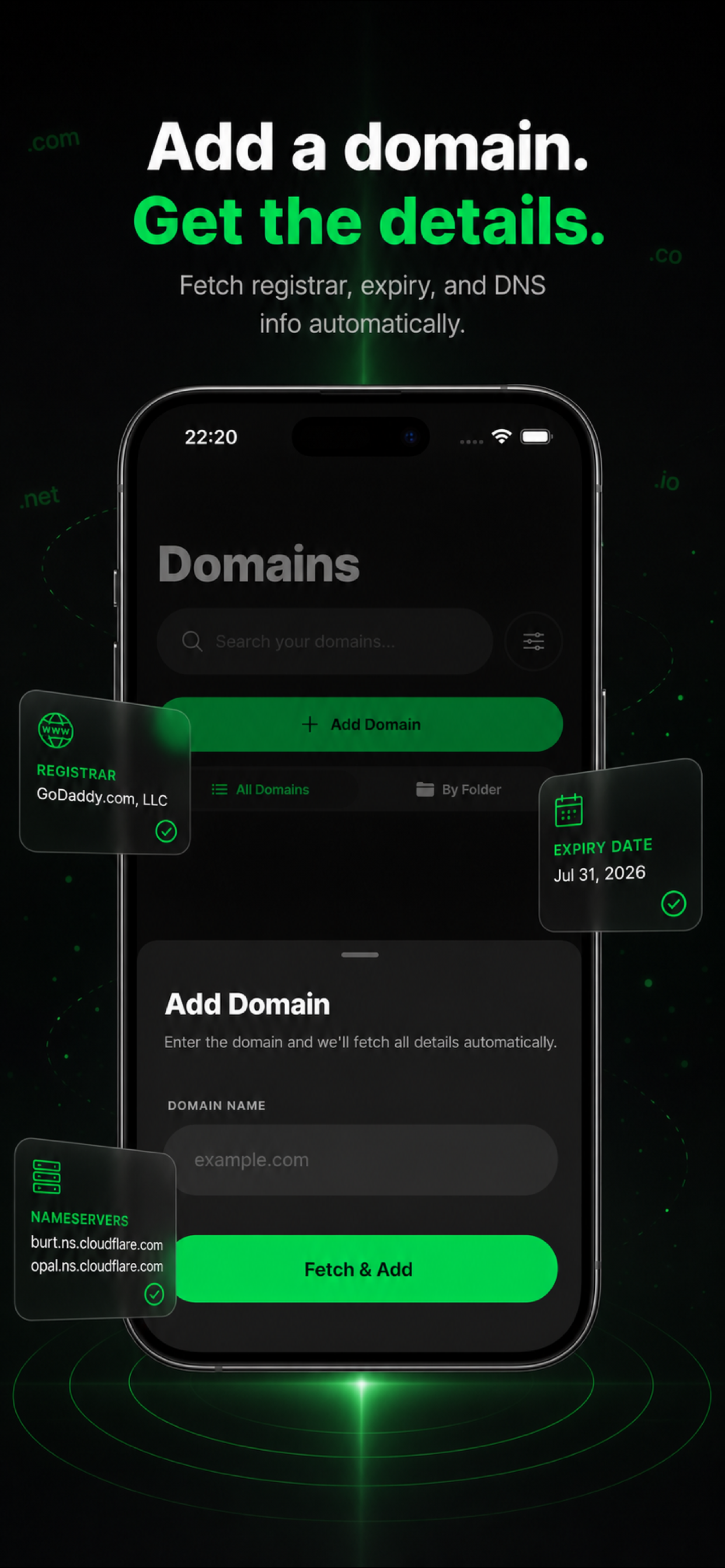 Domain Organizer add domain workflow